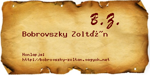 Bobrovszky Zoltán névjegykártya